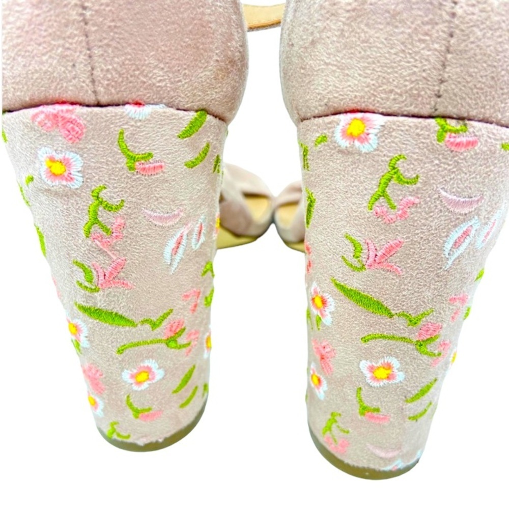 Call It Spring Floral Pattern Suede Light Pink 9 - Picture 7 of 10